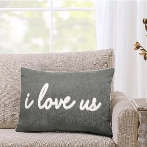 ❤️Grey Chenille Texture Love Throw Pillow Home New